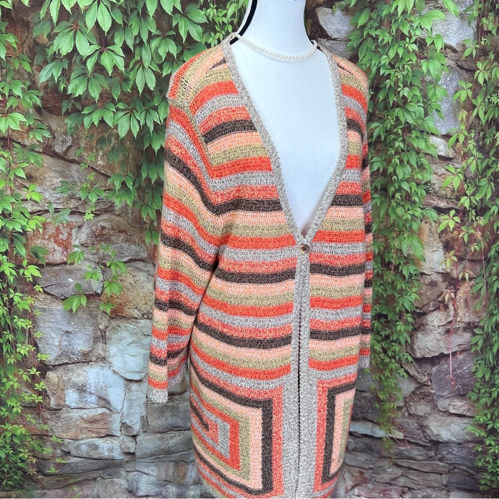 C.J. BANKS Multicolor Lightweight Single Button Cardigan, 1X - Picture 2 of 9